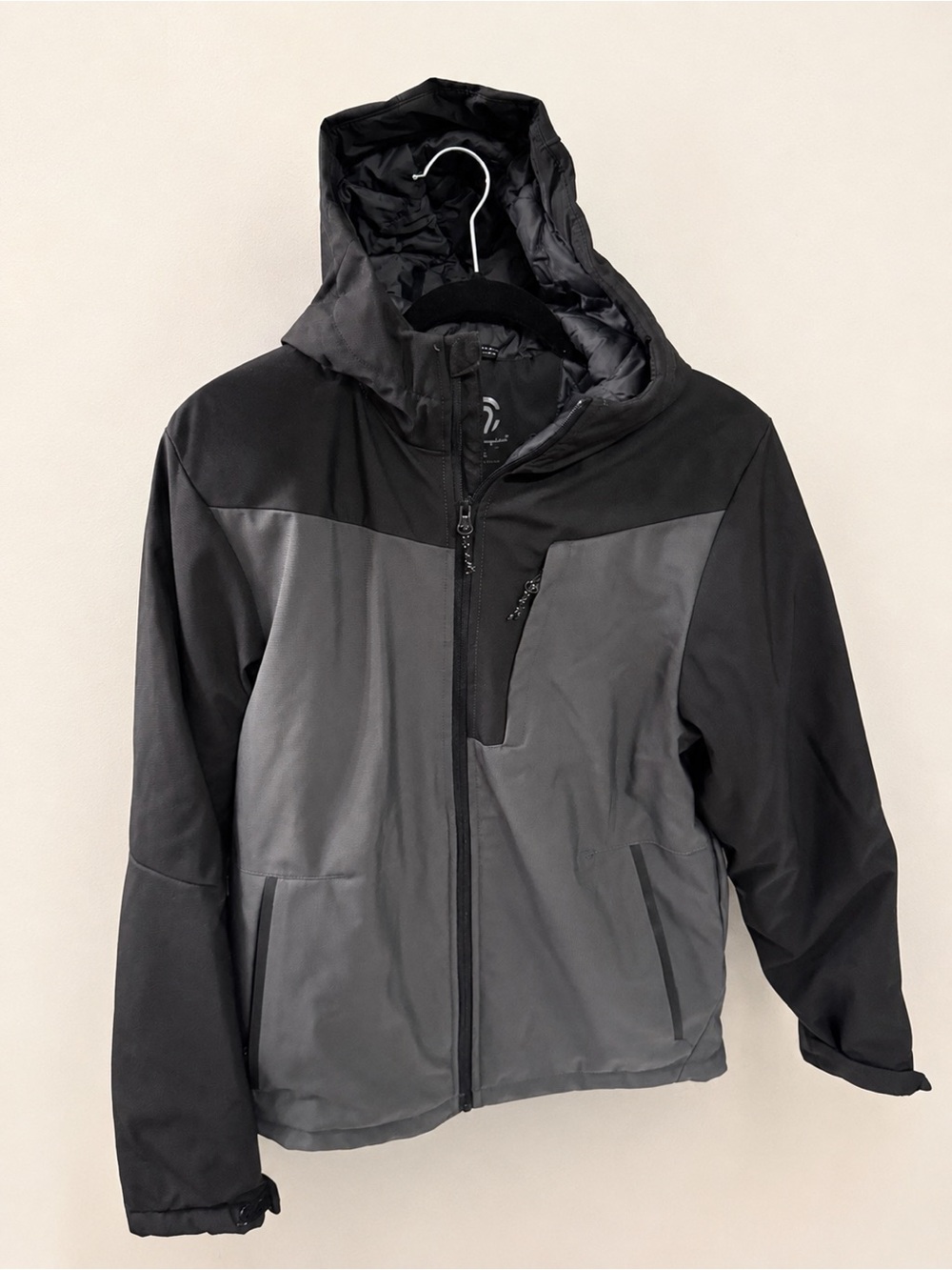 Champion Black and Gray Hooded Ski Jacket